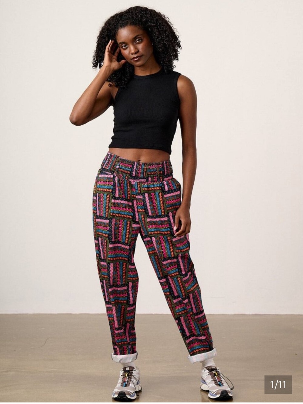 Lucy and Yak Alexa Trousers Artisan Patchwork Print Size XL Regular New NWT